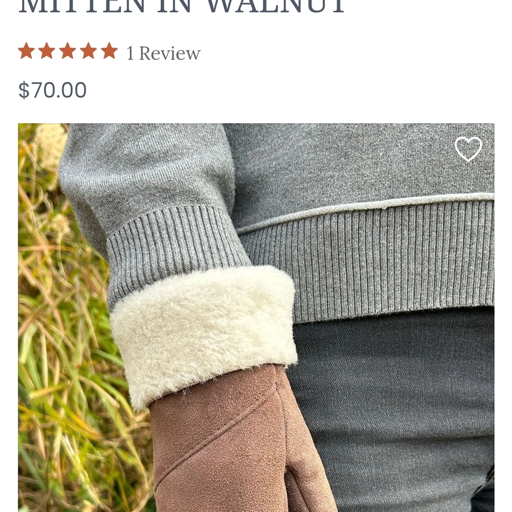 Walnut Shearling-Lined Mittens